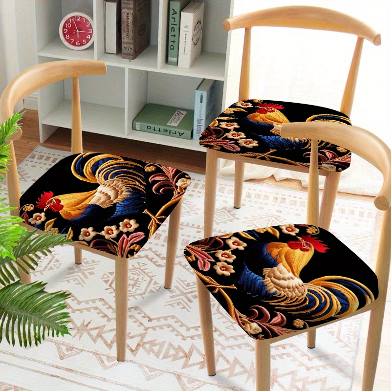 

2/4/6pcs Simple, Soft And Comfortable, Cartoon Animal Pattern, Removable Dining Chair Cover Cushion, Cover, Suitable For Restaurant, Living Room, Office And Home Decoration