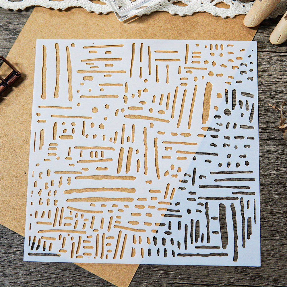도트와 선으로 이루어진 추상 회화용 플라스틱 스텐실 1개, diy 스크랩북, 인사 카드 장식용, 재사용 가능한 엠보싱 배경 템플릿, 손으로 만든 카드와 공예용