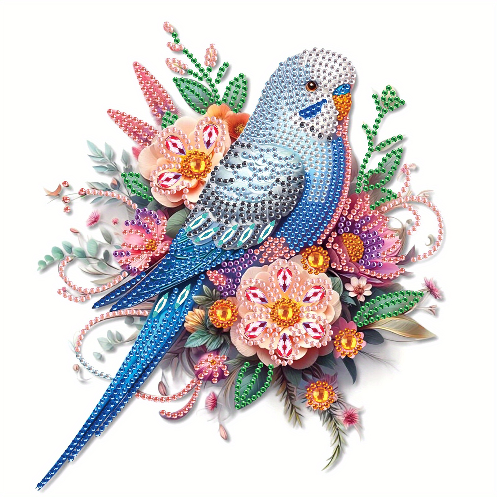 

5d Parrot Diamond Painting Kit With Special Shaped Diamonds - Animal Themed Diy Crafts Mosaic Canvas Set For Beginners And Adults - Ideal Gift And Wall Decor