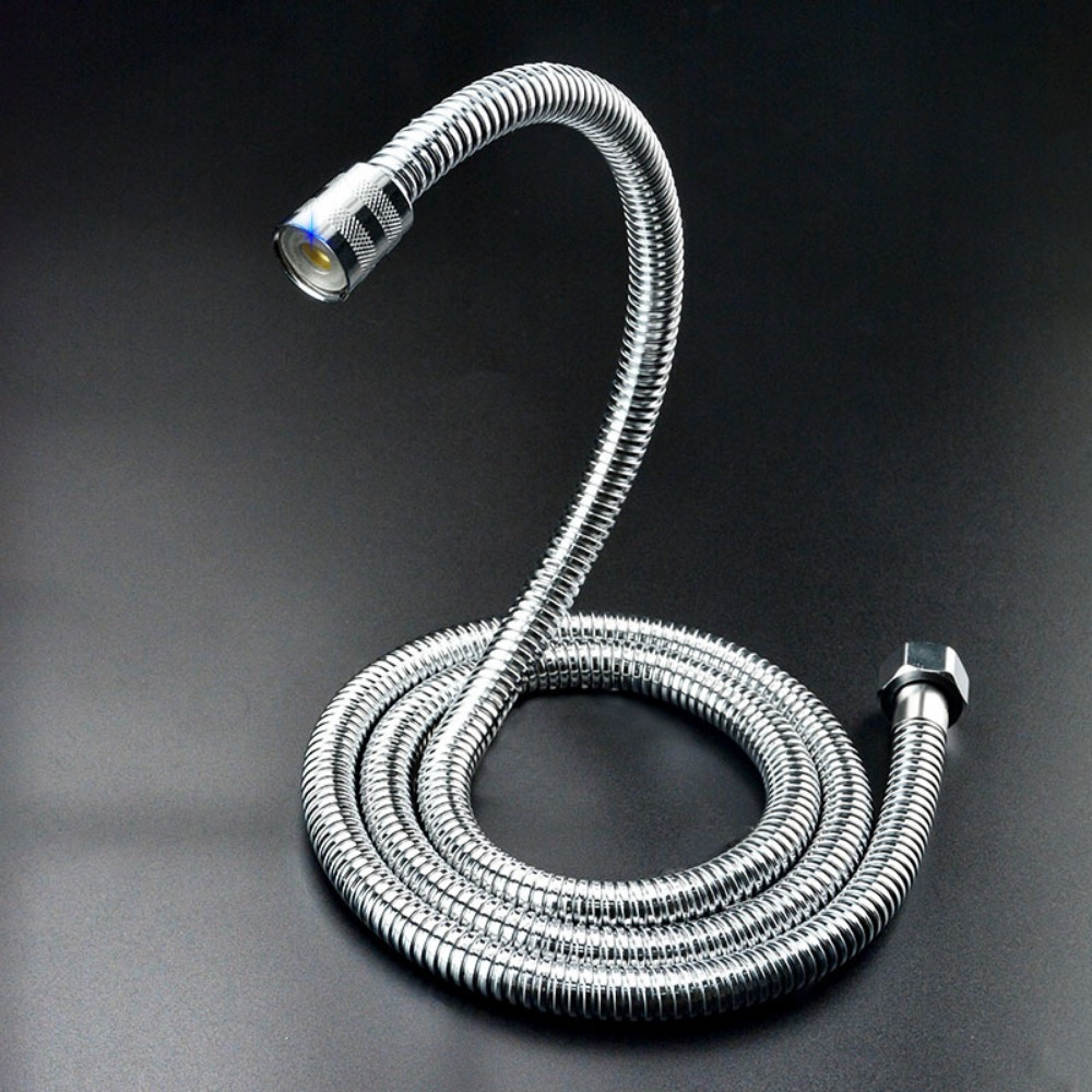 Image of 2-meter Stainless Steel Flexible Shower Hose, Long Bathroom Shower Water Pipe Extension Pipe, Pull Pipe Bathroom Additions 8.82lb Water Pressure Fittings