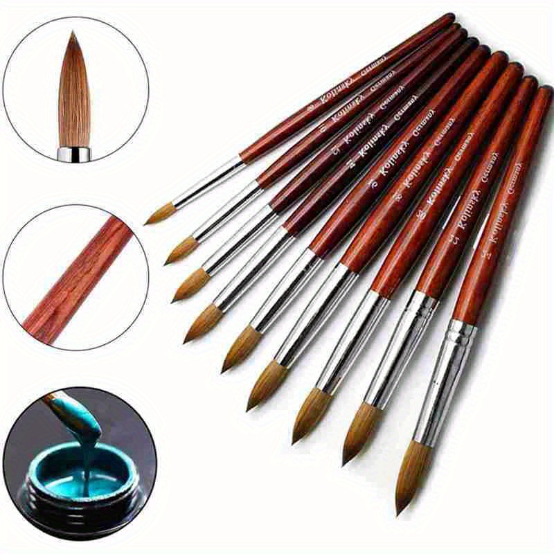 

Premium Acrylic Nail Brush Set, Sizes 2-24 - Odorless, Faux Mink Bristles With Wooden Handle For Gel & Manicure Art