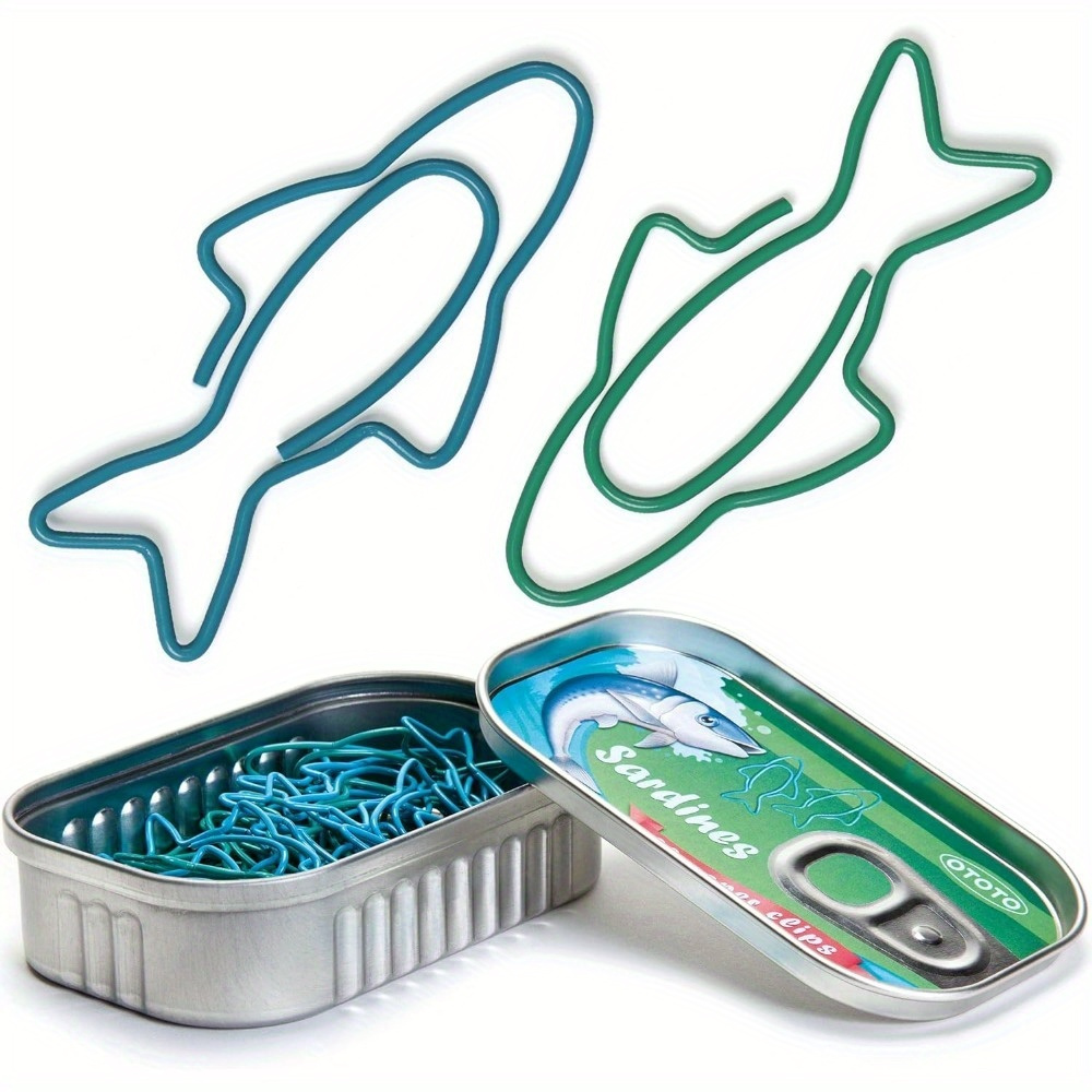 

Sardine Shaped Metal Paper Clips - 30 Creative Bookmark Holders For Home, School And Office Library Supplies