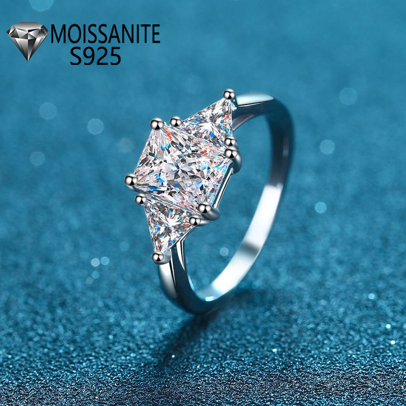 

2 Moissanite Cut Engagement , 925 , , , 's Day Box, For Women, &