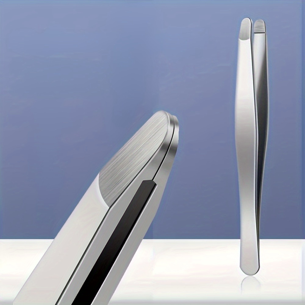 TEMU Stainless Steel Precision Round Tweezers: Eyebrow And Eyelash Trimmer, Men's Beard Remover, Women's Eyebrow Tweezers, Seamless Mouth Tweezers -