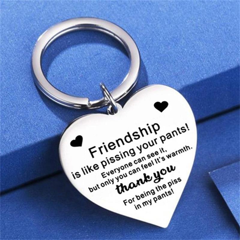 

1pc Friendship Is Like Pissing Your Pants Keychain Friendship Funny Key Ring Birthday Graduation Day Gift For Bff Friends Besties