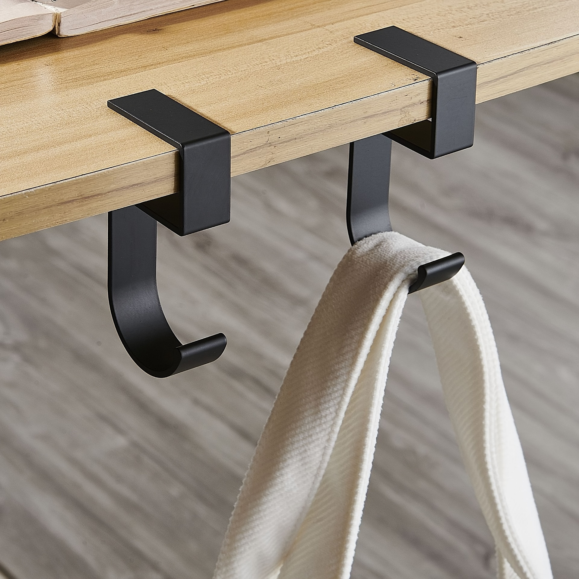 Image of 2pcs Desk Hook, Handbag Hook, Desk Portable Utility Hook, No Punching Home Desk Side Bag Hook, Office Home Desk Side Bag Hook, Utility Hooks