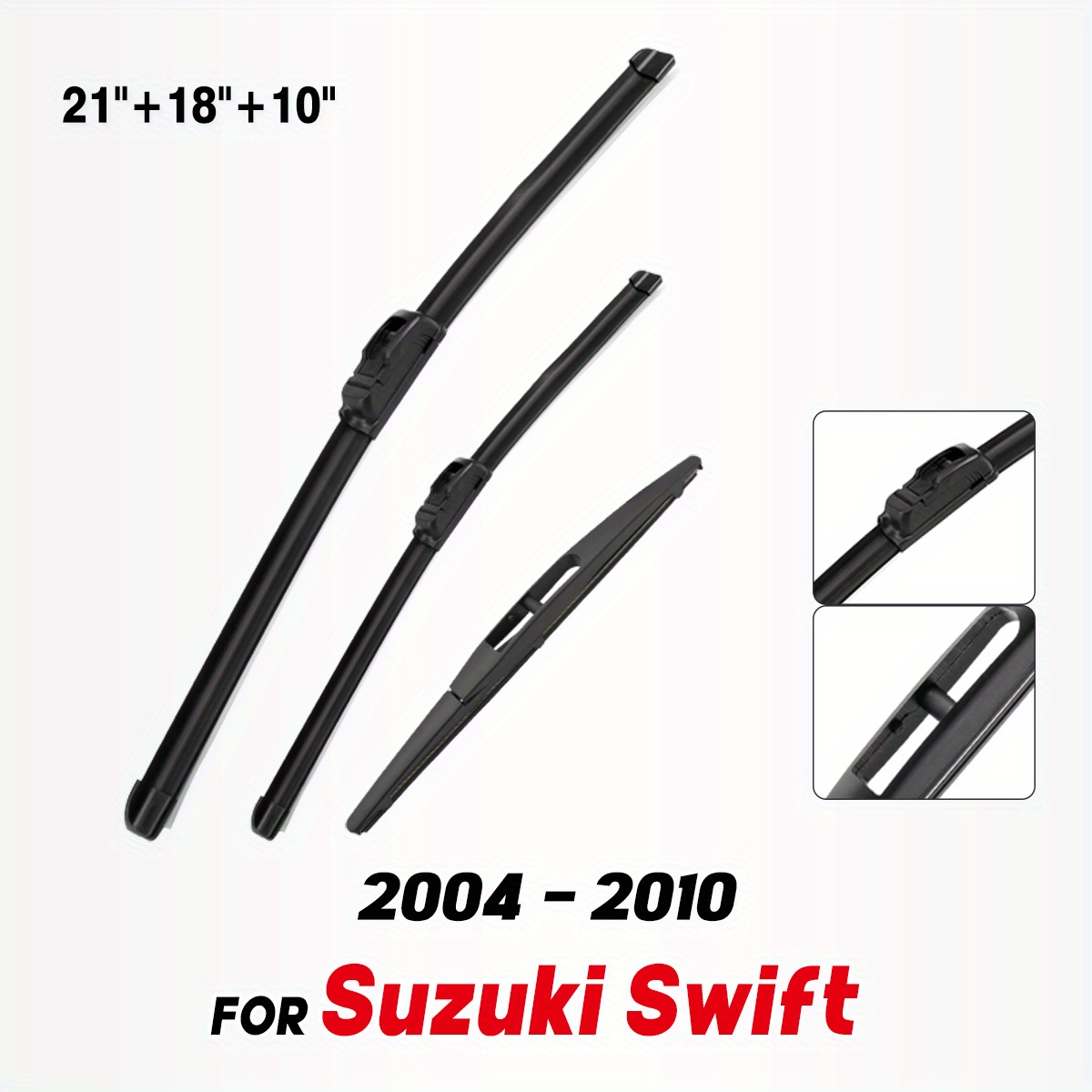 TEMU Wiper Front & Rear Wiper Blades Set Kit For Swift Hatchback 2004 - 2010 Windscreen Windshield Window 21