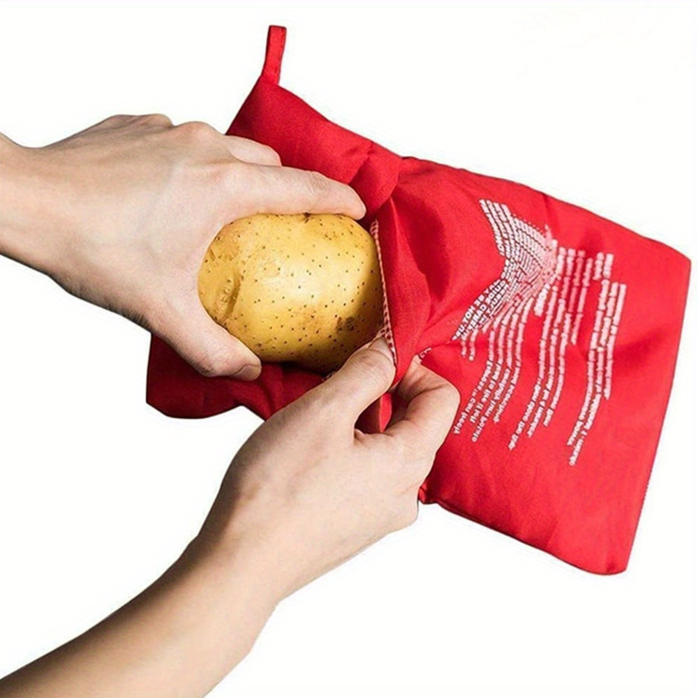 1pc microwave potato cooker bag polyester washable reusable potato baker pouch quick microwave corn sweet potato cooking accessory no battery needed details 0