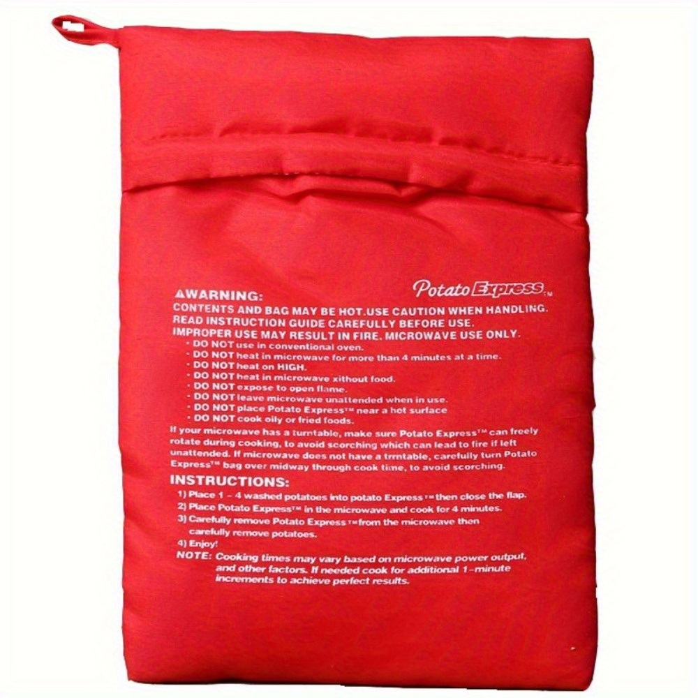 1pc microwave potato cooker bag polyester washable reusable potato baker pouch quick microwave corn sweet potato cooking accessory no battery needed details 2