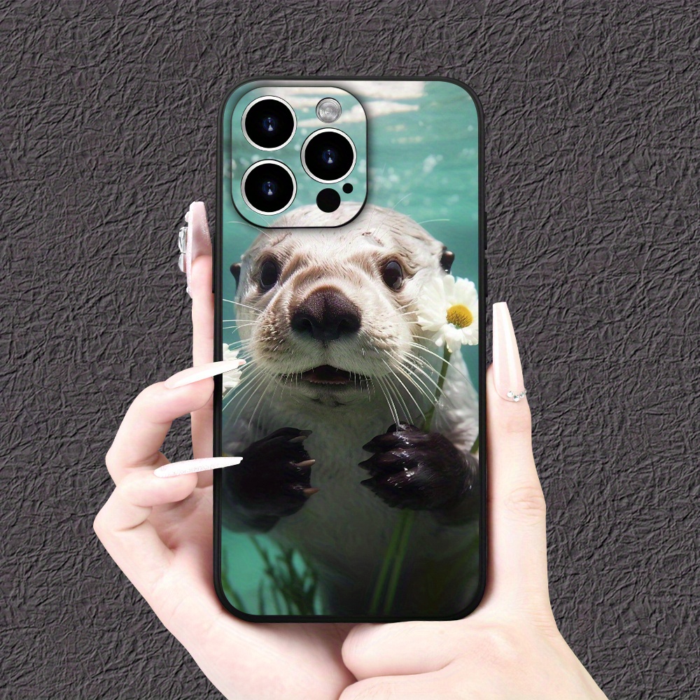 

Otter Print Pattern Creative Mobile Phone Case Black Frosted Lens Protection For 15/14/13/12/11/xs/xr/x/7/8/plus/pro/max/mini