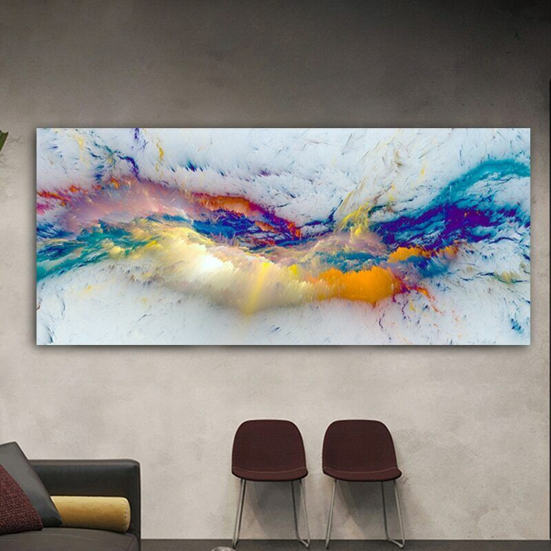 

1 Pc Large Clouds Abstract Canvas Painting Canvas Wall Art Wall Decor For Gift, Bedroom, Office, Living Room, Cafe, Bar, Wall Decor, Home And Dormitory Decoration - Thickness 1.5 Inch