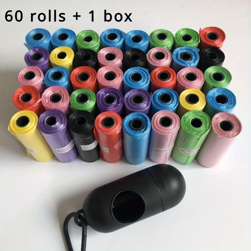 TEMU Multi-color Dog Poop Bags - 450/900 Pcs Leak-proof Dog Waste Bags For Pet Supplies