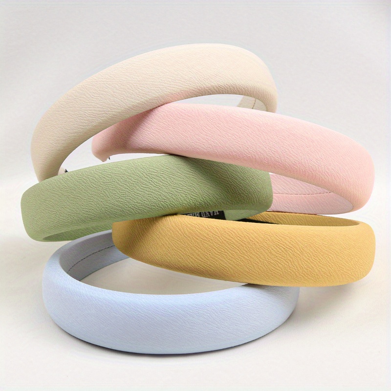 Solid Color Sponge Padded Satin Headbands