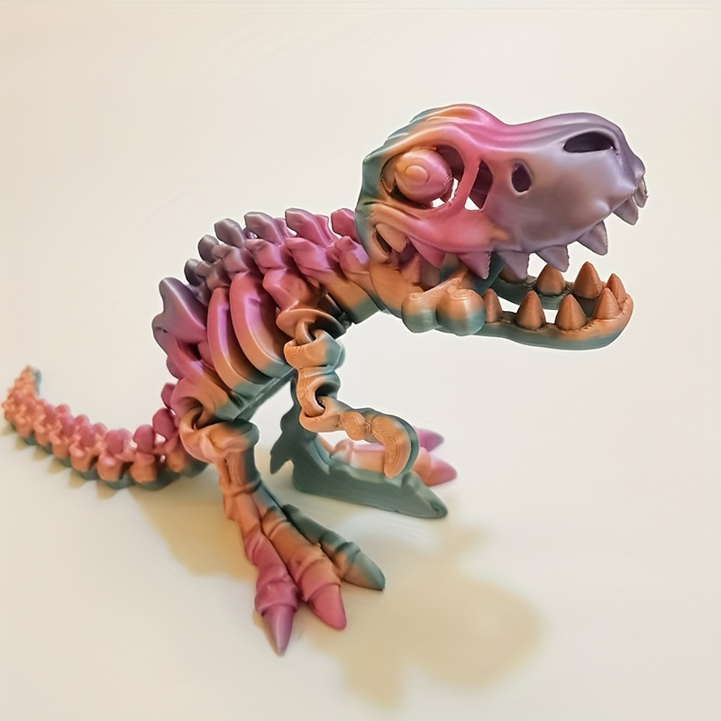 

3d Printing Tyrannosaurus Rex Skeleton, Joint Can Be Freely Acting, Big Mouth Dinosaur, Home Desktop Ornaments Car Decoration Christmas Halloween Thanksgiving Day, New Year Day Gift Random Color