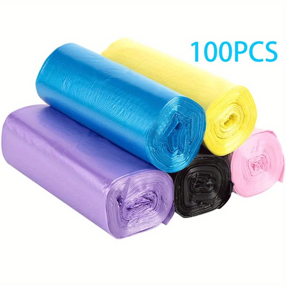 TEMU 100 Packs 5 Rolls Household Kitchen Trash Bags Garbage Bin Liners Heavy Duty Random Color