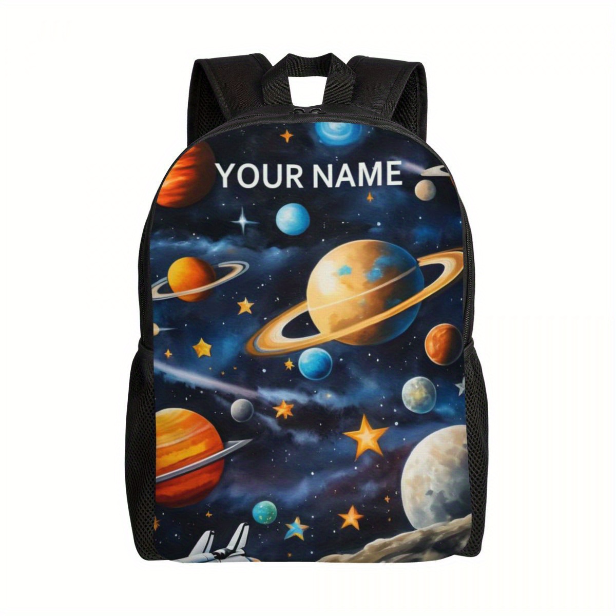

Custom Backpack For Men And Women, Personalized Universe Planet Backpack, Add Your Name Customized Student Book Bag For Travel, Work And School