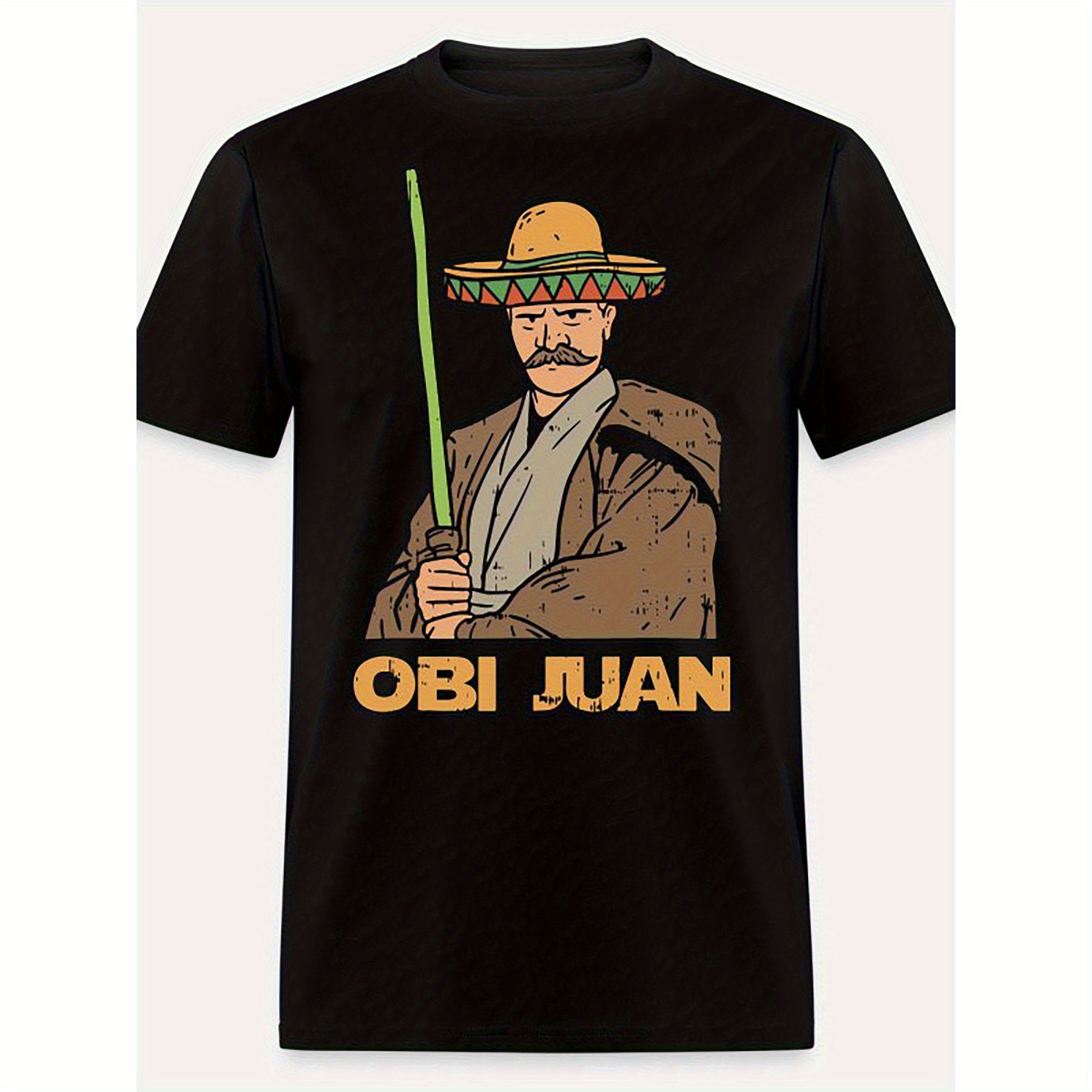 

Obi Juan Funny Cinco De Mayo Mexican Movie Nerd Lo-4684 Funny Men's Short Sleeve Graphic T-shirt Collection Black
