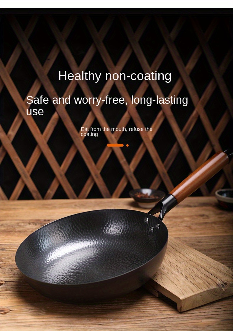 28cm traditional chinese wrought   non stick no coating   steak eggs pancakes handwash   autumn details 4