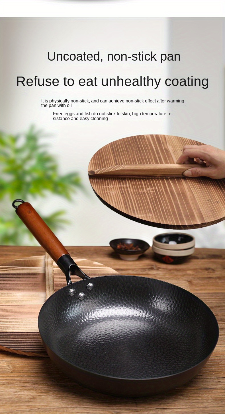 28cm traditional chinese wrought   non stick no coating   steak eggs pancakes handwash   autumn details 7