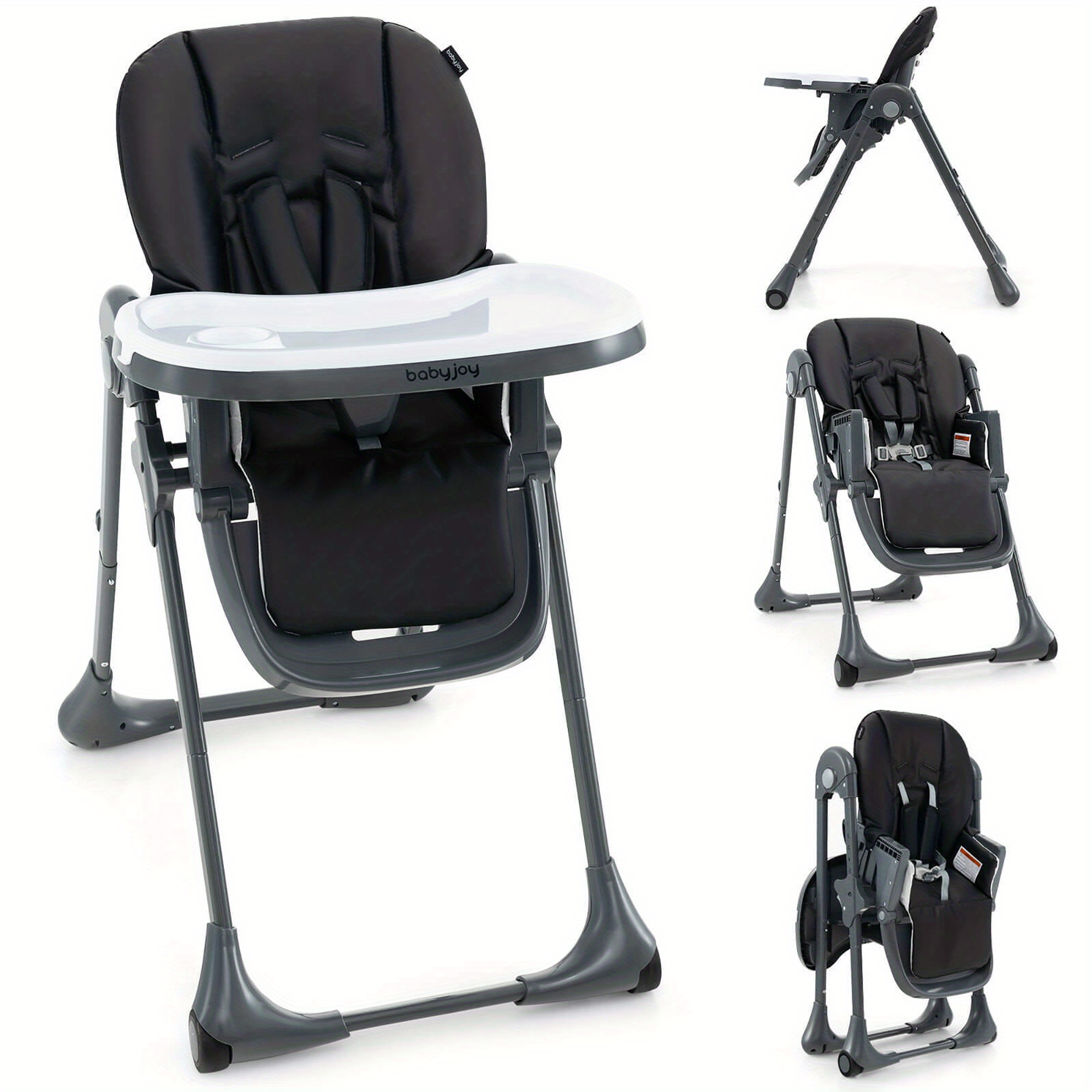 

Gymax Baby High Chair W/ 7 Height & 3 Footrest Adjustable Cup Holder