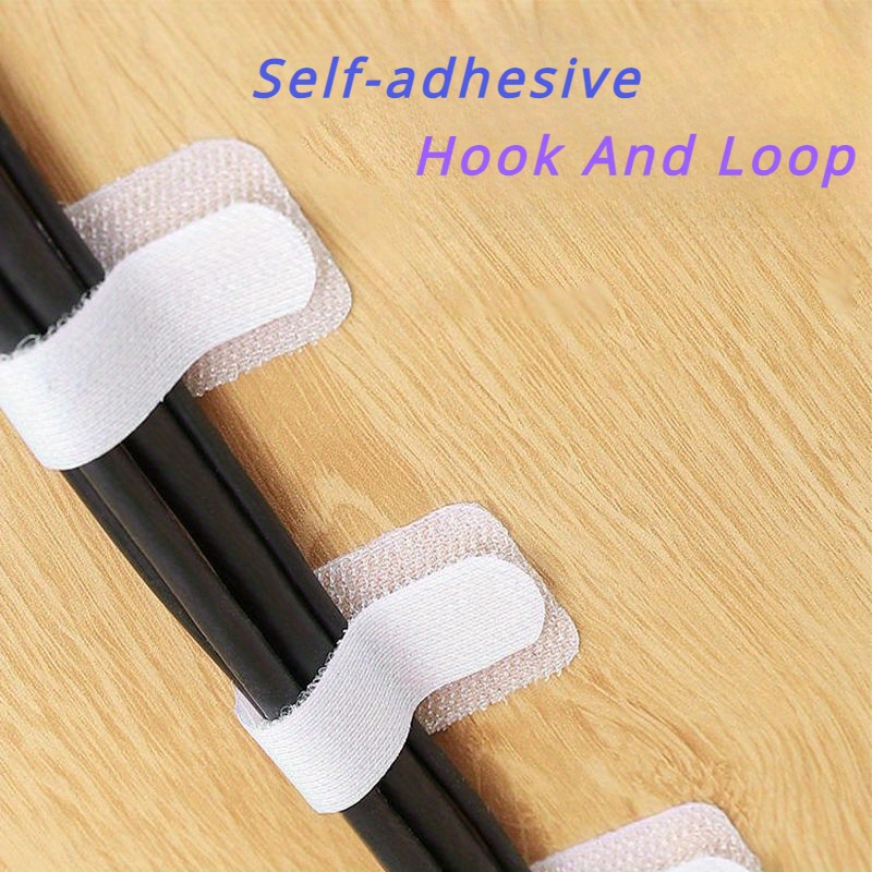 

20pcs Self-adhesive Strips - Double-sided, Interlocking Tape For Cable Management & Organization, Nylon Material