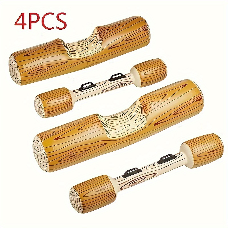 4pcs, Inflatable Floating Row Toys, Summer Beach Pool Inflatable Water To Wood Adult Water Sports Float Drain On Toys Adult Party Supplies Swim Ring Set Two Mounts, Two Sticks