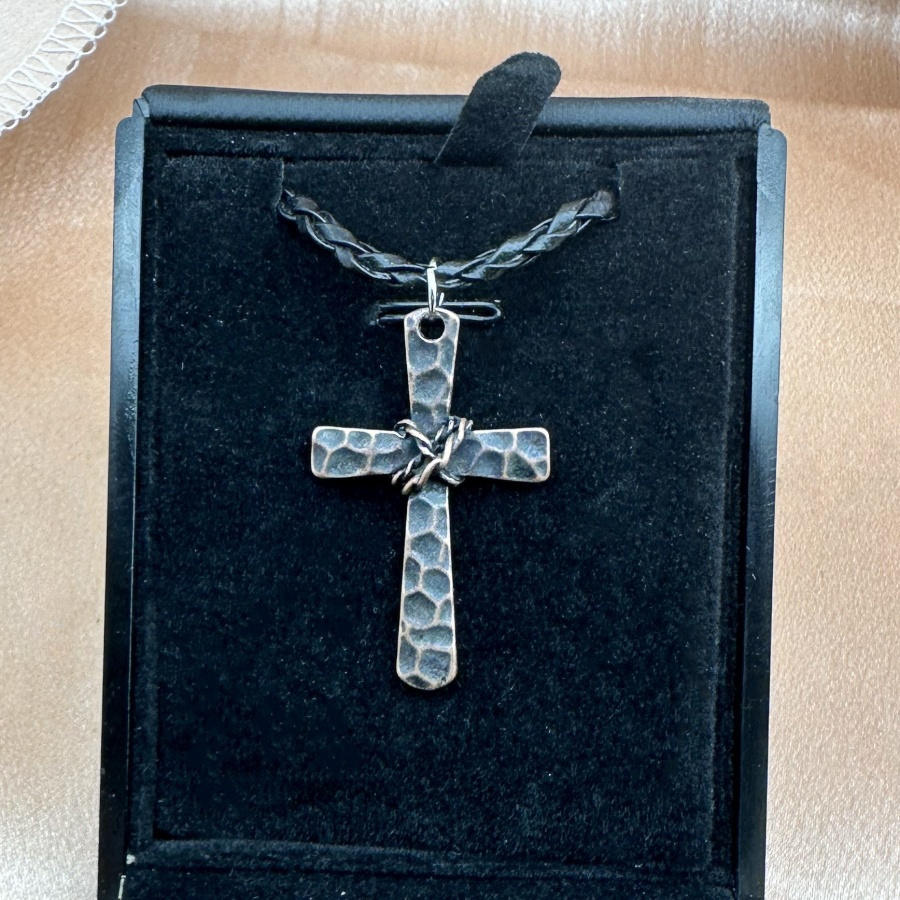 1pc fashion cross necklace handmade hammer necklace leather rope necklace womens necklace suitable for religious festivals jewelry gifts details 2
