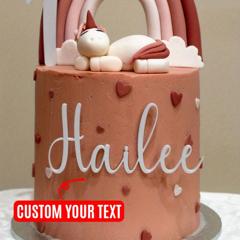 

Custom Acrylic Cake Decoration - Personalized Name & Milestone Celebration For Youngsters's Birthdays, Weddings & More - No Power Needed, English Only