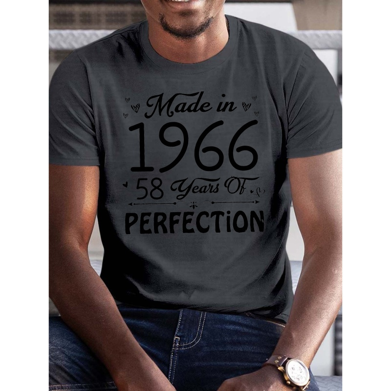 

Men's 1966 Graphic Print T-shirt, Casual Short Sleeve Crew Neck Tee, Men's Clothing For Summer Outdoor
