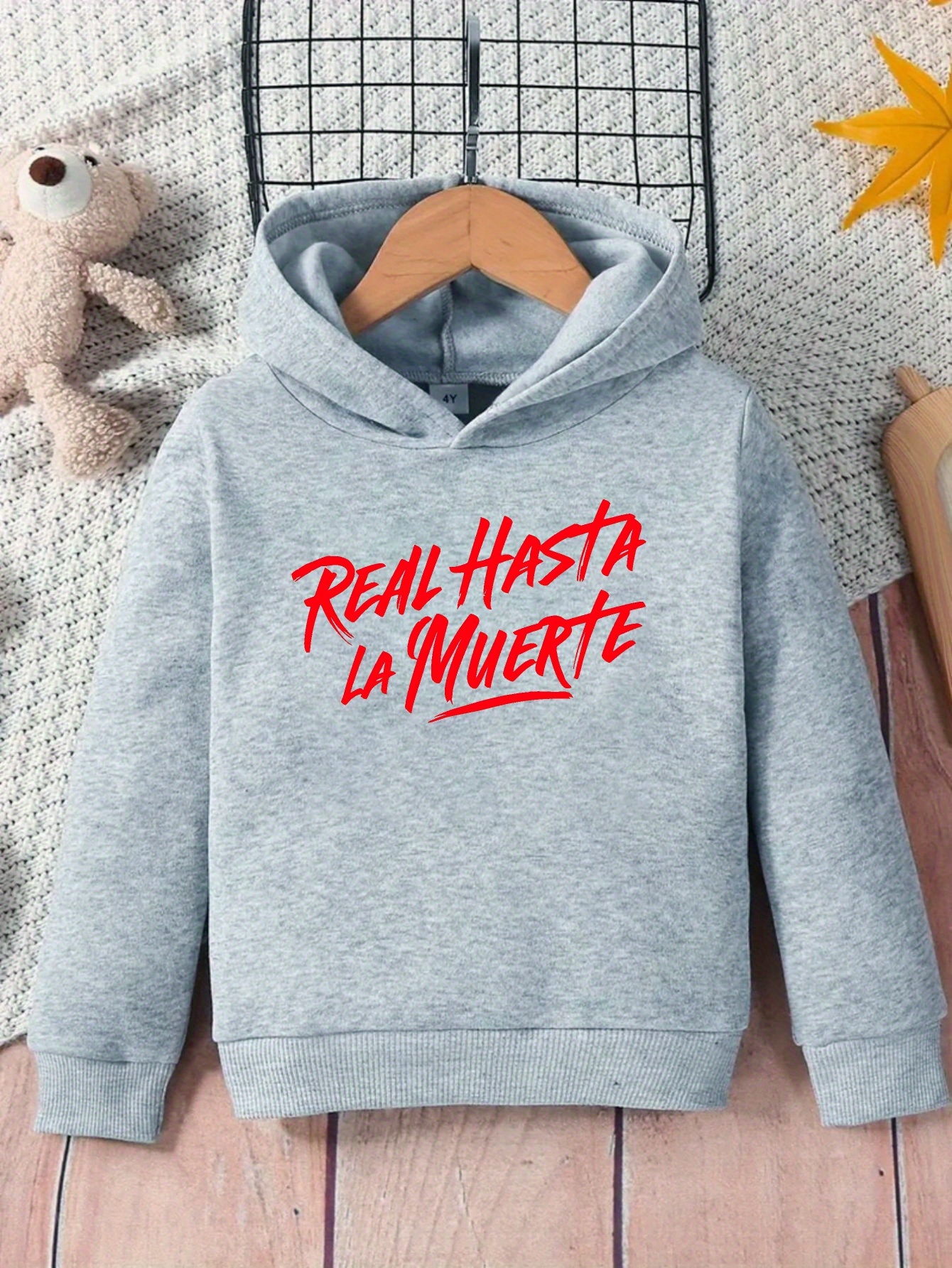92 Sudadera con Capucha Casual para Niños con Estampado &*;*&*;  de Otoño/Invierno Regular