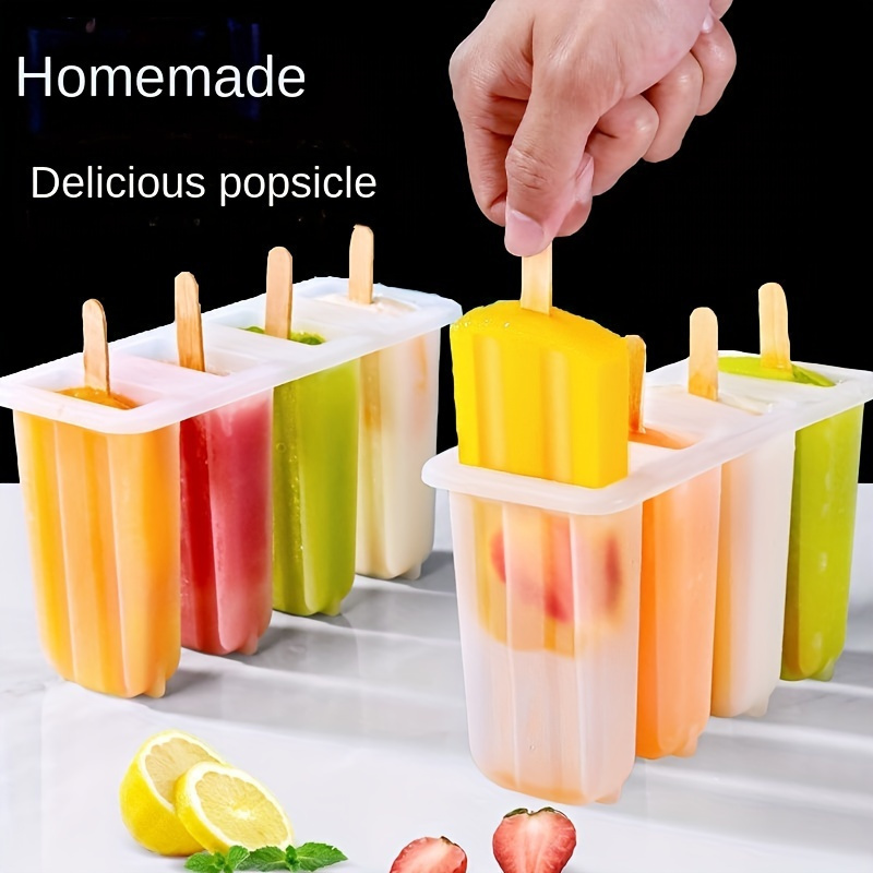 

Easy-clean 4-cavity Mold - Reusable Diy Maker For Summer Treats, Food-safe Polypropylene Material