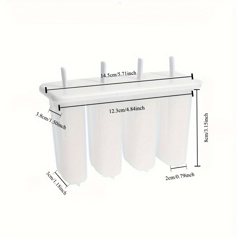 Easy-Clean 4-Cavity Popsicle Mold - Reusable DIY Ice Pop Maker for Summer Treats, Food-Safe Polypropylene Material
