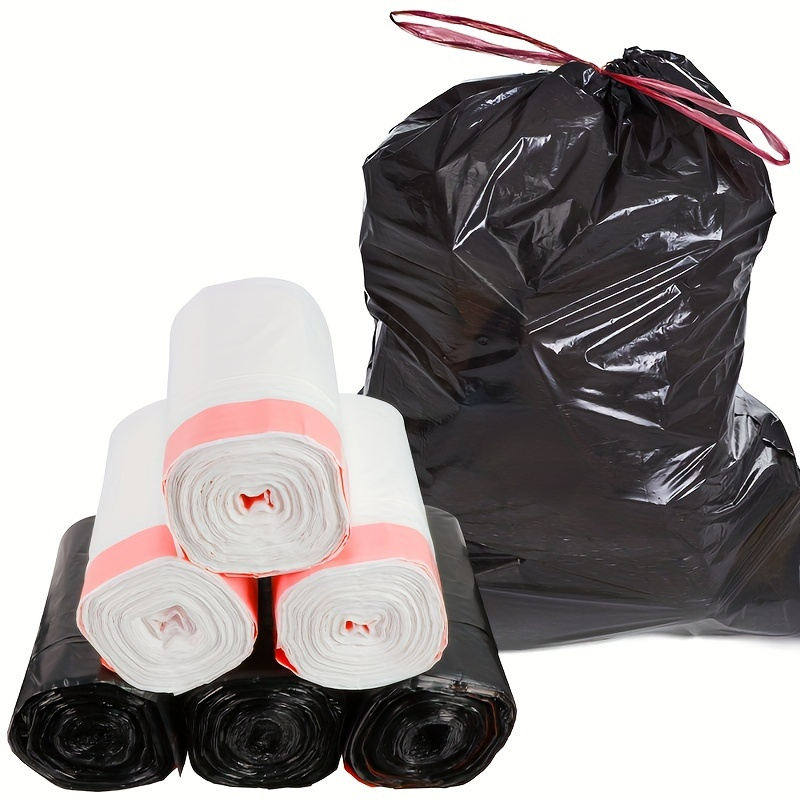 

75-pack Premium Unscented Trash Bags With 4 Gallon Cord - Durable, Double-sided For Kitchen, Bathroom, Bedroom & Outdoor Use, 17.72x19.69 Inches