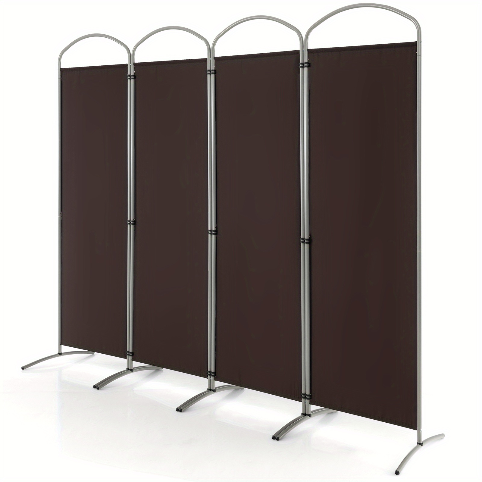 

Lifezeal 4 Panels Folding Room Divider 6 Ft Tall Fabric Privacy Screen Brown