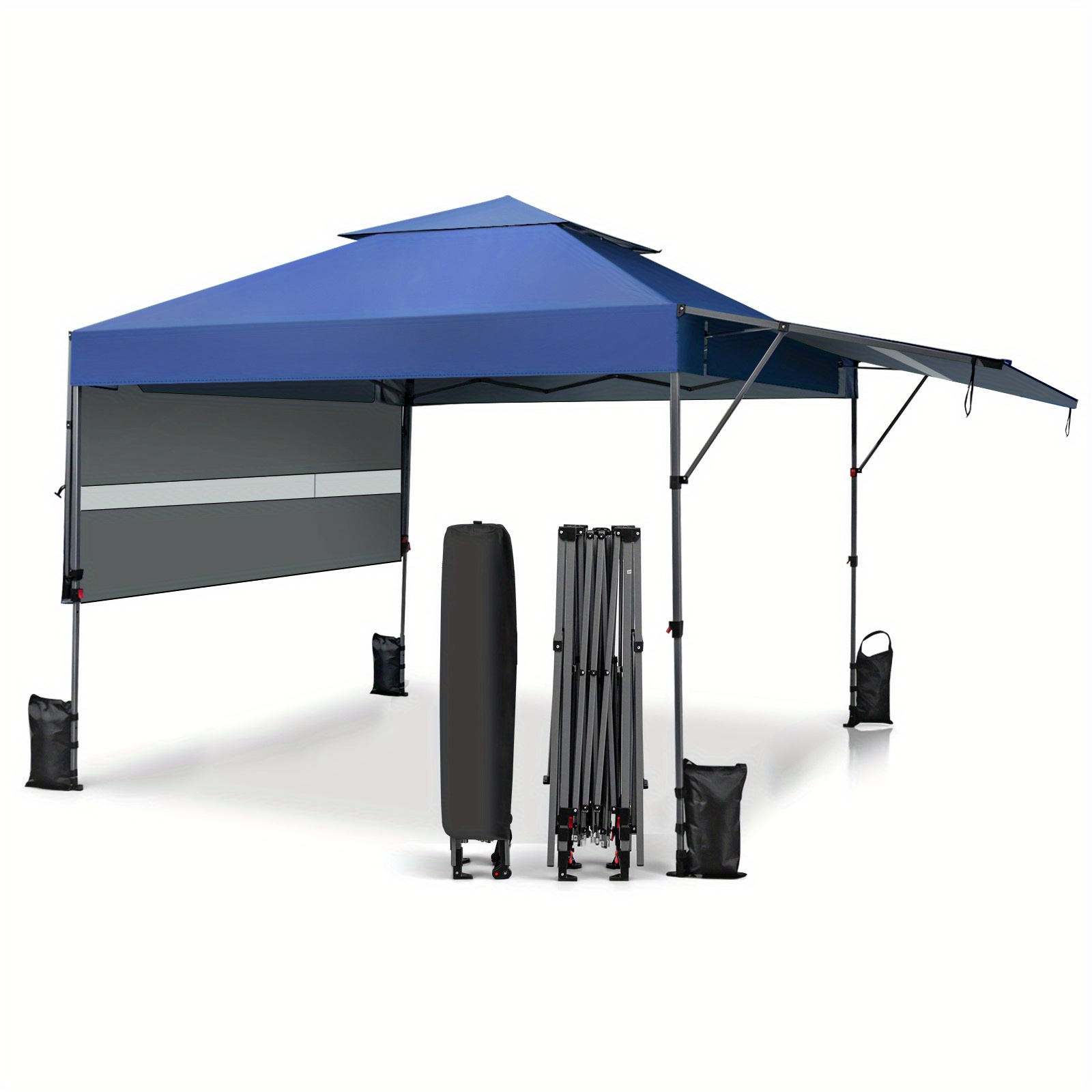 

Lifezeal 10'x17.6' Outdoor Instant Pop-up Canopy Tent Dual Half Awnings Adjust Patio Blue