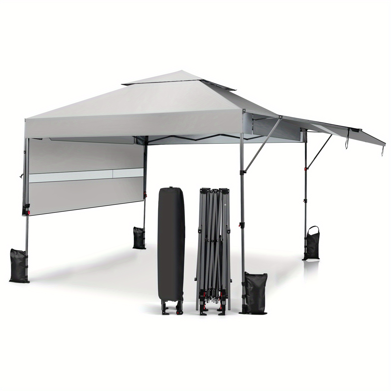 

Lifezeal 10'x17.6' Outdoor Instant Pop-up Canopy Tent Dual Half Awnings Adjust Patio