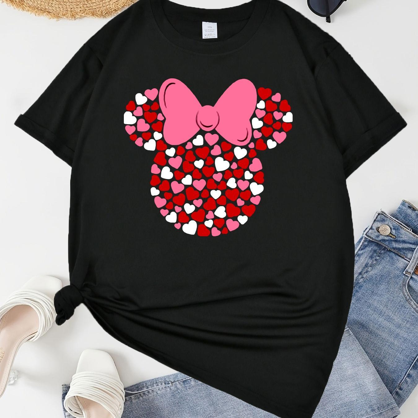

Size Women's T-shirt With Unique Floral Print - Casual Crew Neck, Short Sleeve Top In Multiple Colors