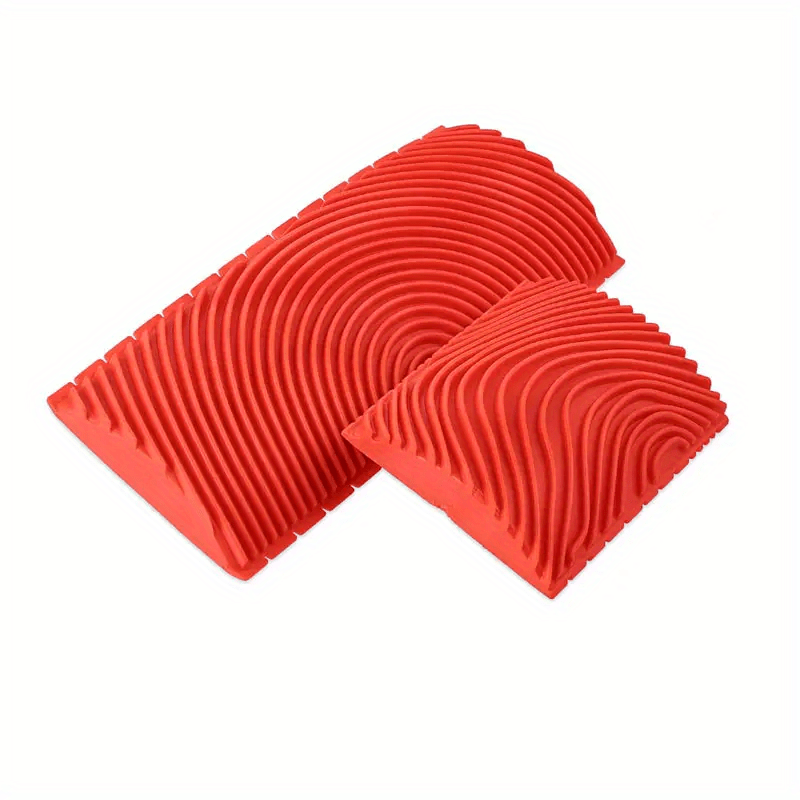 2pcs Wood Grain Effect Rubber Stamps For Diy Painting - Craft & Home Decor Tools