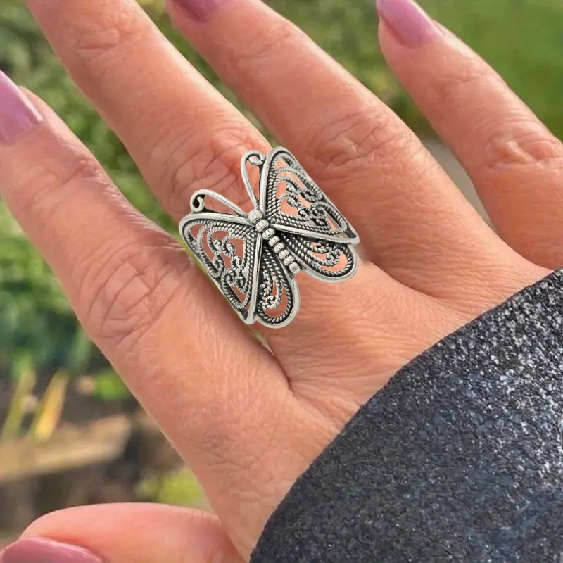 

1pc Luxury Geometric Elegant Butterfly Ring For Women Wedding Engagement Party Jewelry Accessories Size 6-11