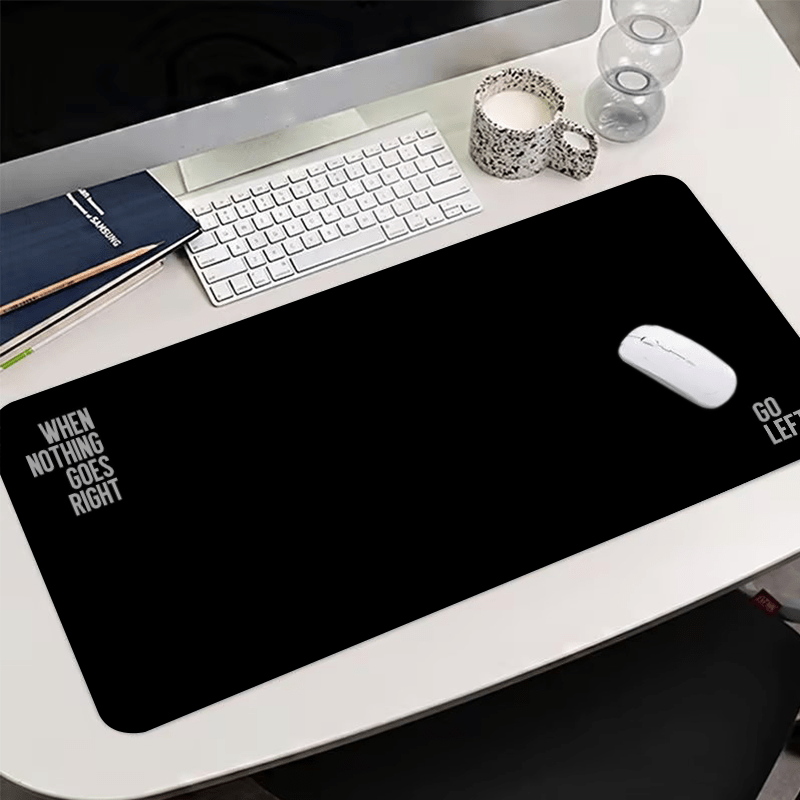 

Non-slip Rubber Mouse Pad With 'when Nothing Goes Right Go Left' Quote, Oblong Large Desk Mat For Gaming And Office, Keyboard And Computer Accessory - Ideal Gift For All