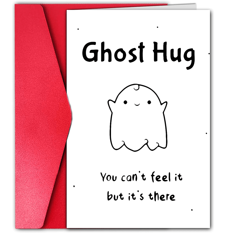 

1pc, Cute Halloween Cards, I Miss You Cards, Ghost Hug Cards, Get Well Soon Cards, Send Love Card