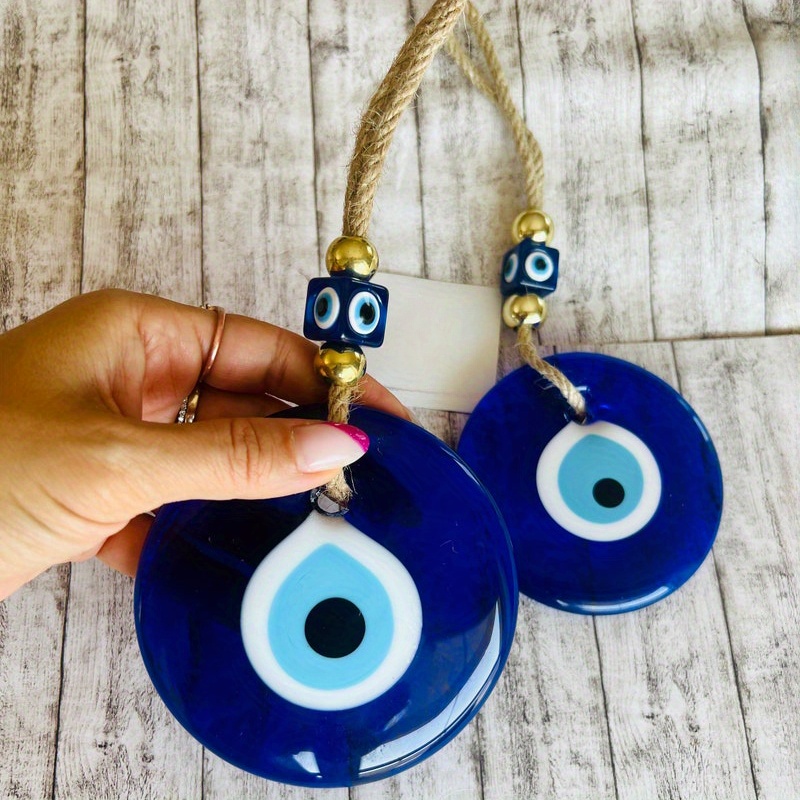 

Charming Glass Blue Eye Pendant - Versatile For Schoolbags & Phone, Perfect Home Decor Gift