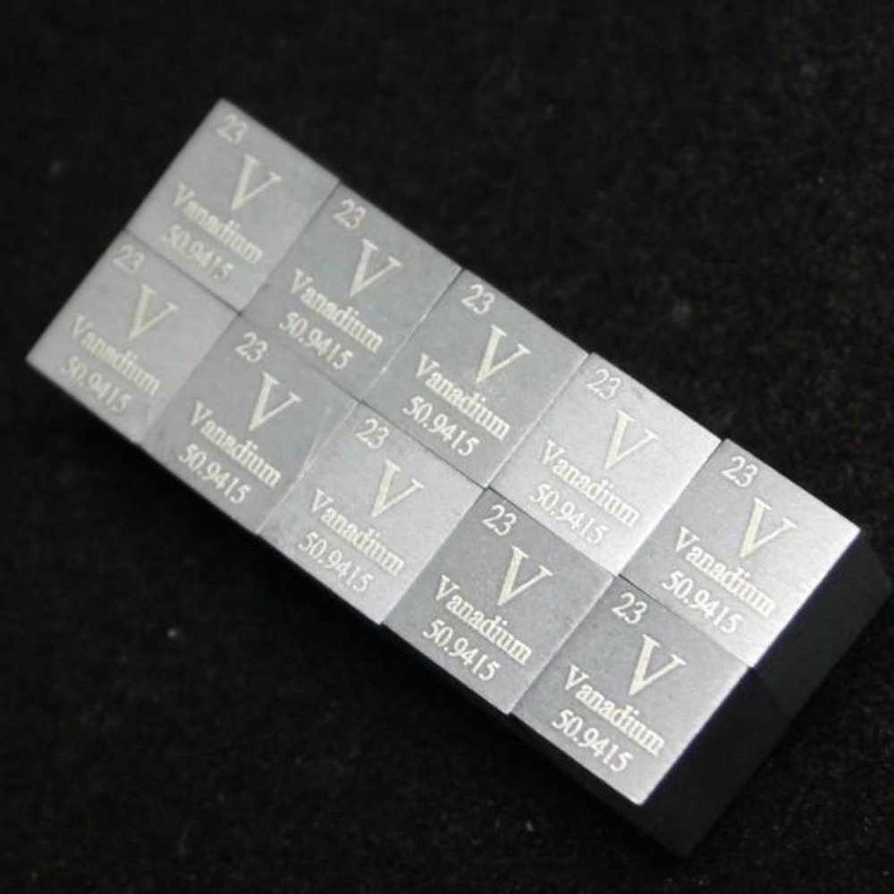 

Pure Vanadium Cube 10mm - Rare Metal Element Block, Perfect For Chemistry Students & Collectors