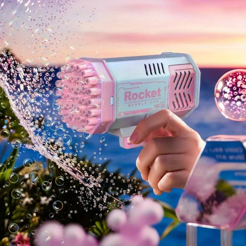 

Light-up 40-bubble Machine Gun - Perfect For Kids & Adults, Ideal For Outdoor Fun, Birthday & Wedding Parties - Batteries Not Included