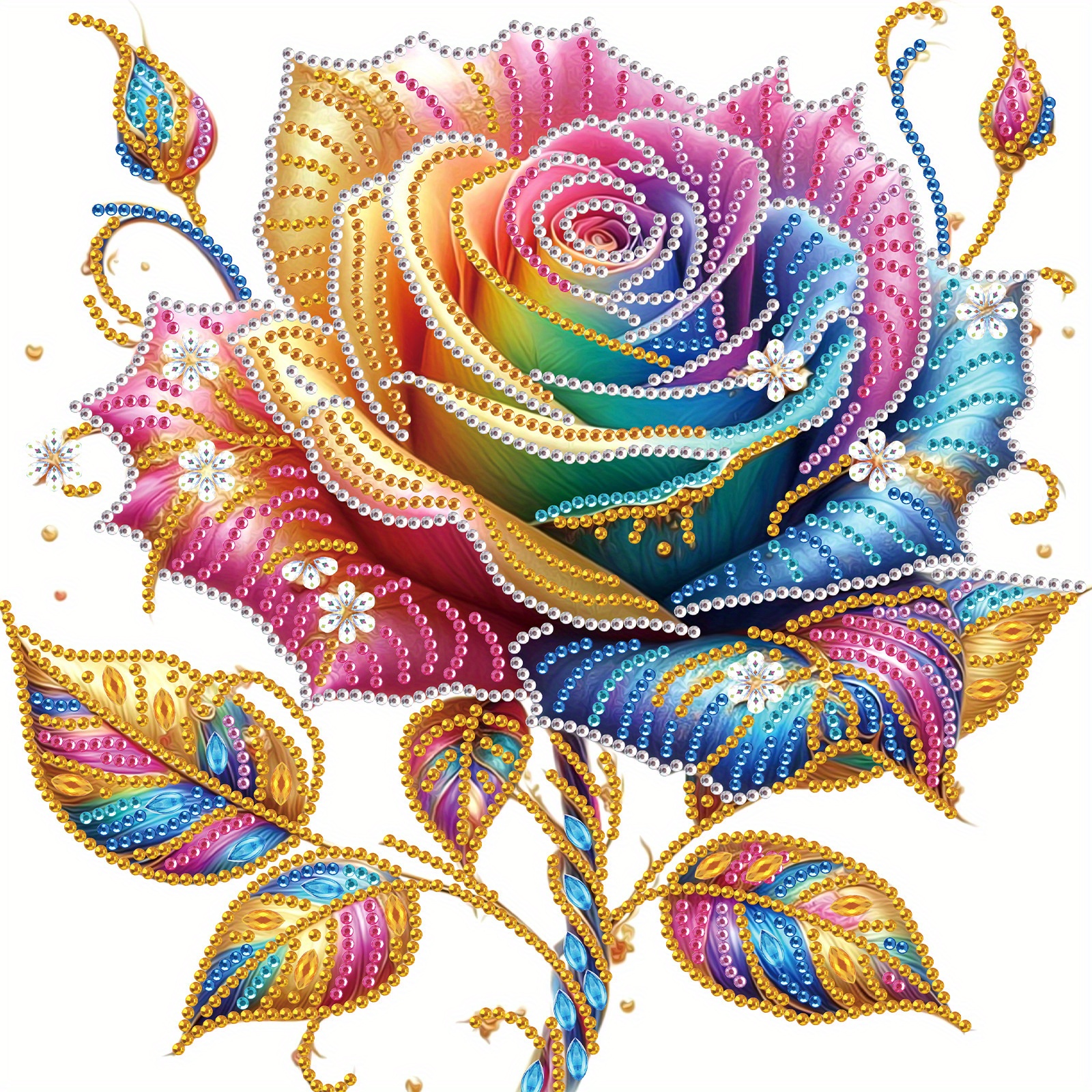 

5d Partial Drill Rose Diamond Painting Kit With Special Shaped Diamonds, Diy Plant-themed Mosaic Art Craft Set For Beginners And Adults, Ideal Gift And Home Office Wall Decor