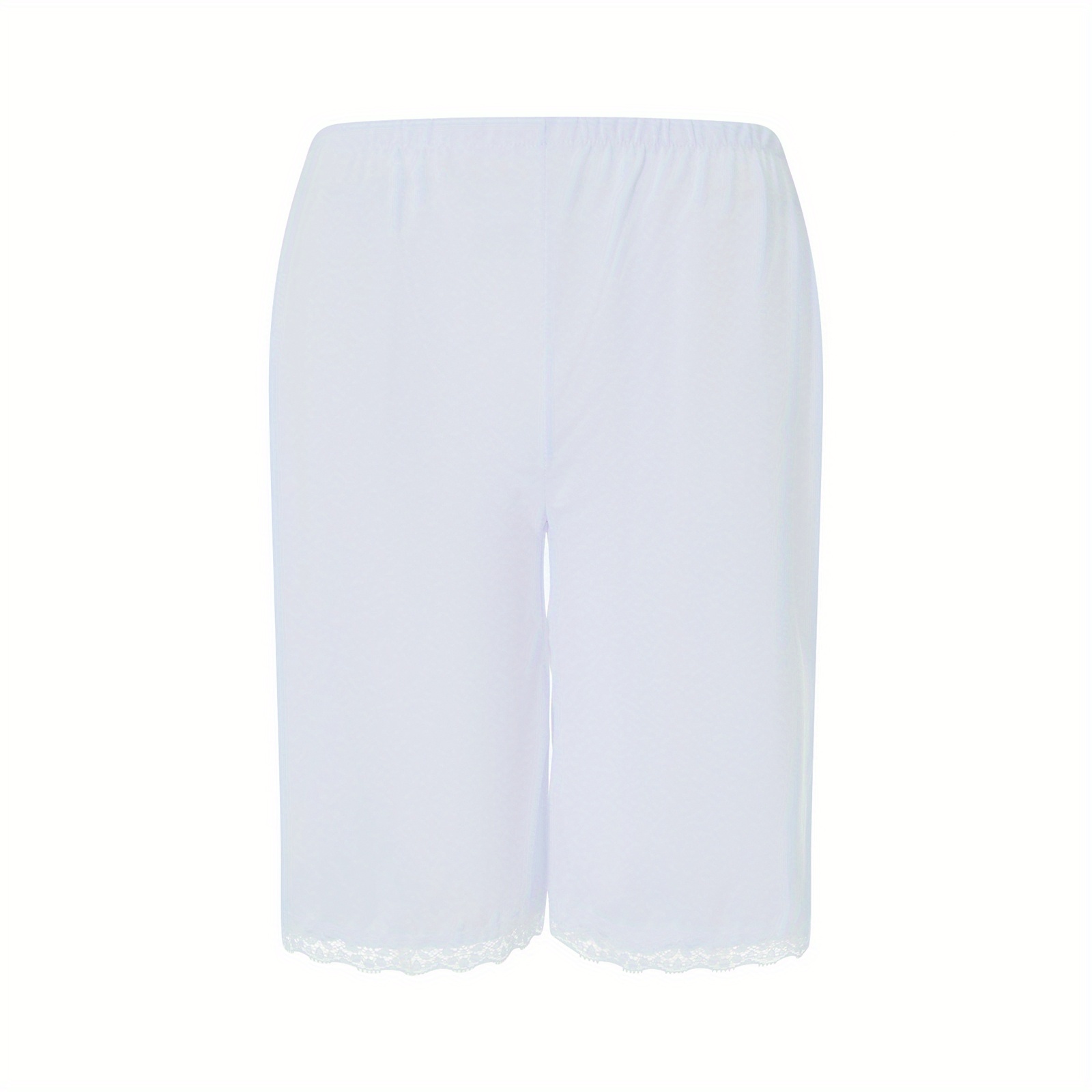 

Women's Solid Color Sleeping Shorts, Daily Elastic High Waist Bottoming Short Pants