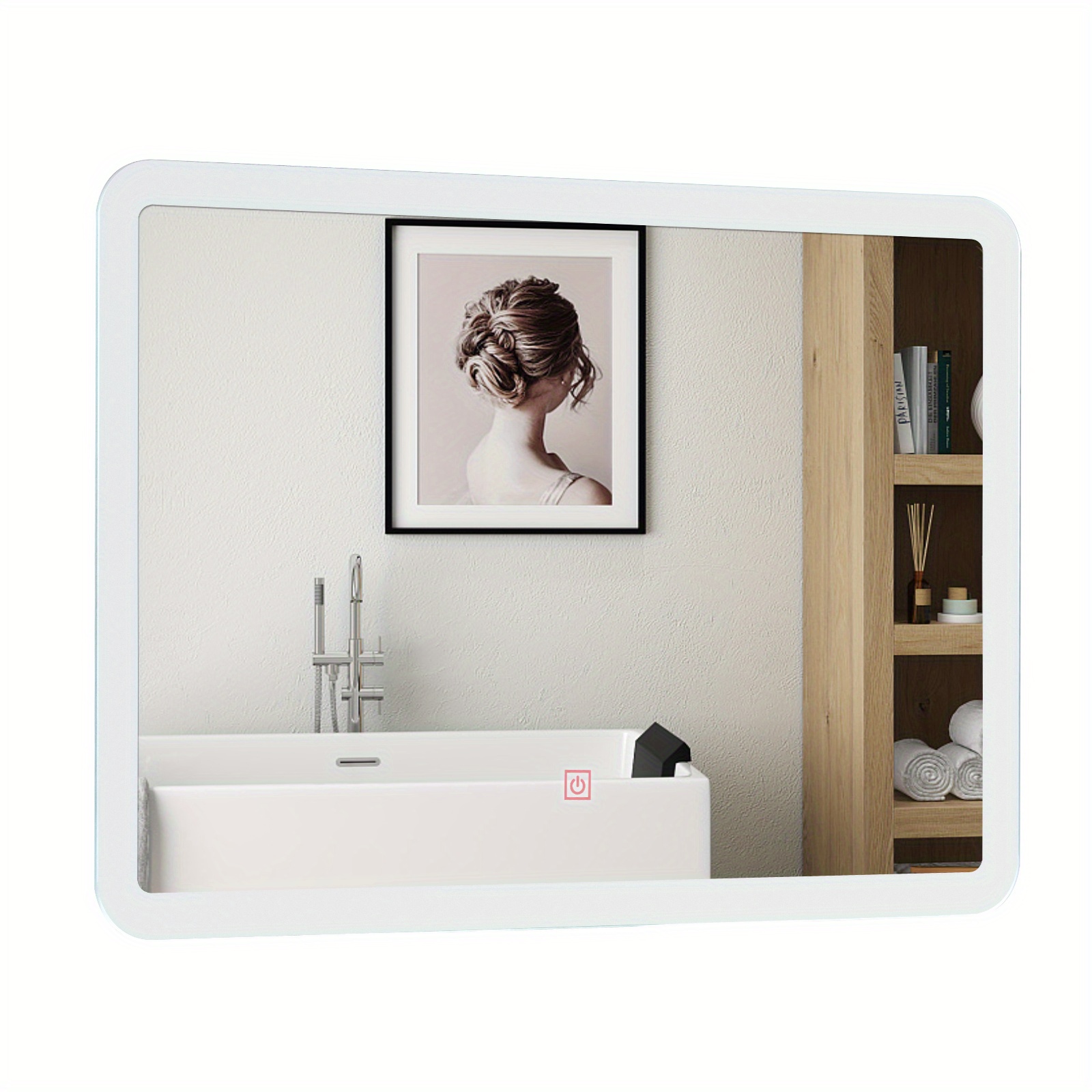 

Lifezeal Wall Mounted Rectangle Bathroom Led Mirror Dimmable Touch 3-color Frameless