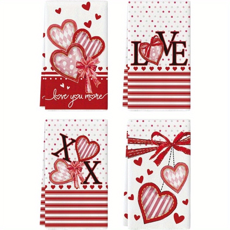 

Set Of 4 '' Polka Dot Kitchen Towels - , Absorbent Polyester Hand Towels For Cooking & Baking, Perfect Anniversary Or Wedding Gift, 18x26 Inches