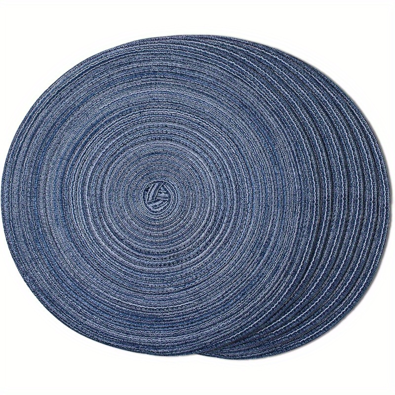 

4pcs Round Woven Placemats, Fabric Table Mats For Dining Room Decor, Dining Table Mat