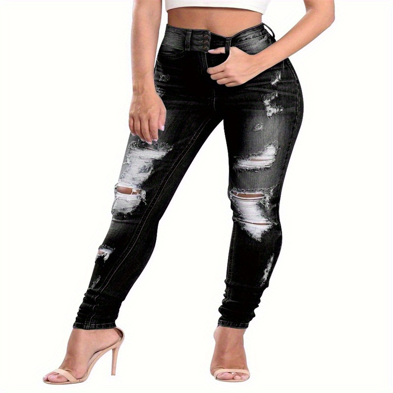 

Women's High Waisted Jeans For Women Ripped Skinny Stretchy Distressed Jeans High Rise Butt Lifting Denim Pants